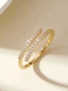 18KGP CZ Ring, Copper Plated Gold, Hypoallergenic, Women's Style, 1 Piece - Gold - View 6