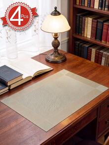 1-12pcs Gold PVC Rectangular Placemats, Minimalist Style Coffee Cup Coasters, Washable, Easy To Clean, Wipeable, Non-Slip, Heat Resistant, Suitable For Room Decor, Table Decor, Home Decor, Party Decor, Suitable For Holidays, Parties, Gatherings, Birthdays, Weddings, Gifts, Presents, Dinners, Outdoor, Picnics. - Multicolor - View 17