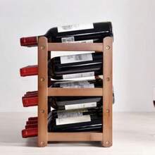 1Pc DIY Hand-Built Bamboo Wine Rack Multi-Layer Wine Rack 1 (6/8/9/12/16 Bottle Wine Rack),Desktop Shelves, Display Stands - View 7
