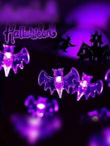 Halloween String Lights, LED Purple Bat String Lights, Suitable For Halloween, Party, Yard, Indoor, Outdoor Decoration, LED String Lights, Holiday Party Decoration String Lights, Purple Bat LED String Lights - Colorful String Lights - View 5