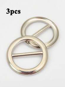 3Pcs/Set Silk Scarf Buckle Rings With Center Bar Metal T-Shirt Tie Clips Clothing Accessories For Ladies Office Casual Streetwear All-Season - Multicolor - View 12