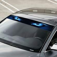 1pc Electric Blue Mysterious Eye Design Car Windshield Sticker, Glow In The Dark, Perfect For Enhancing Your Vehicle's Appearance, Made Of Durable Weather-Resistant Material, Suitable For All Car Models - CC - View 4