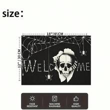 1/4/6pcs Halloween Series Bone Font Skeleton Spider Web Pattern Printed Placemats, Heat-Resistant Table Mats For Home Kitchen/Dining Table Protection, Party Scene Decoration - Multicolor - View 6
