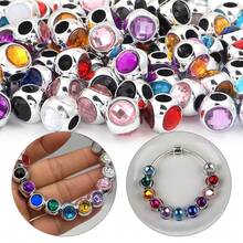 10pcs/Pack Zinc Alloy Three-Sided Rhinestone Large Hole Beads, Bohemian Alloy Loose Beads, DIY Bracelet Necklace Pendant Jewelry Making Accessories - Large-hole Beads - View 3