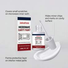 jakehoe Microwave Oven Cavity Coating Paint, Covers Small Scratches And Minor Dents On Inner Walls, Suitable For Heat-Resistant Microwave Environments, Creates Uniform Inner Wall Surface, Presents Clean White Appearance, Home Appliance Refurbishment, Scratch And Paint Loss Repair Coating - A - View 4