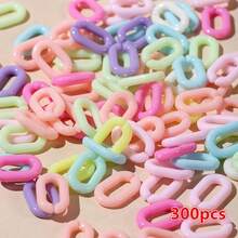 DIY Chain Accessories, Acrylic Colorful Candy Colors, U-Shaped Open Loops, Suitable For Chains, Clothing, Shoes, And Jewelry > Women's Fashion > Women's Jewelry > Women's Fashion Earrings > Women's Fashion Charms And Charm Bracelets > Women's Beading > Women's Fashion Beaded Charms, Handmade Woven Jewelry Accessories, DIY Bracelet Earring Decorations, Loose Beads - Multicolor - View 9