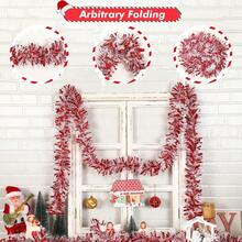 4pcs 2m Christmas Snowflake Sequin Ruffle Ribbon, Christmas Tree Decoration, Christmas Table Decoration, Christmas Stair Railing Decoration, Christmas Party Decoration, DIY Christmas Gift Basket Decoration, Christmas Chair Back Decoration - Multicolor - View 9