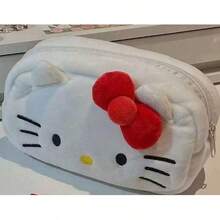 SANRIO 1PC/Plush Kitty Cat Pencil Case, High-Value Aesthetic Large Capacity Stationery Storage Pencil Box For Middle School Students, Christmas Gift, Birthday Gift, Back To School - 1 PC KT - View 8