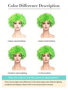 Green Festival Is Joyful, The Colorful African-Style Clown Wigs - Punk Rock Style, Made Of Polyester Fiber, Very Suitable For Cosplay And Party Performances. Halloween Wigs - Green - View 7