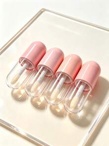 10/6/3pcs Pink Capsule Lipstick Bottles, 5ml Transparent Lipstick Containers, Reusable, Suitable For Liquid Foundation, Concealer And Lipstick, Lipstick Containers, Travel Toiletries, Lipstick Tube Containers, Travel Necessities - Multicolor - View 3