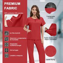 Scrub Sets - Red - View 4