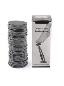10pcs Foot File Callus Remover Replacement Sandpaper Disc Easy To Remove Cutin Dead Skin Calluses - Black - View 2