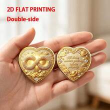 Angel Number Infinity Symbol Heart Theme Collectible Commemorative Coin, Vintage Craftsmanship, Holiday Gift, Gift, Desktop Decoration, Display Stand Ornament - Collectible Coin - View 5