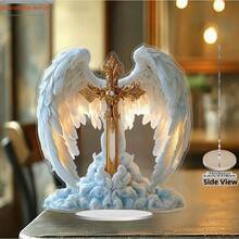 1pc Holy Sword Winged Angel Theme Ornament, Bohemian Style, Suitable For Home And Living Room Holiday Decoration, Desktop Atmosphere Decor 2D Flat - Ornament - View 3