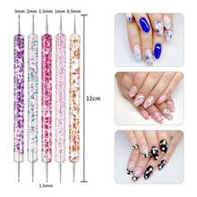 Double-Ended Hard Gel Nail Brush, Dotting Tool Nail Brush, Acrylic Nail Brush, Gel Manicure Detailing Drawing Tool - Multicolor - View 6