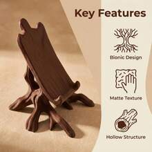 A Decorative Ornament Featuring A Vintage Elf-Style Tree Root Design-A Creative Desktop Accessory Suitable For Home And Office. It Has Classic Brown Wood Grain Edges And Can Also Be Used As A Phone Stand, Making It An Ideal Gift. - A - View 9