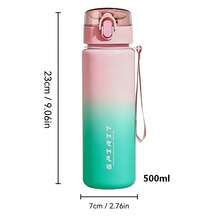 500ml Large-Capacity Gradient Plastic Water Bottle, Portable Easy To Hold Drinking Bottle For Outdoor Sports And Daily Fitness - Multicolor - View 7