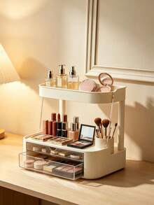 Cosmetic Storage Rack, Vanity Table Mask & Skincare Storage Organizer, Dust-Proof Desktop Makeup Storage Box For Bathroom And Bedroom - Multicolor - View 3