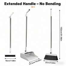 3-In-1 Foldable Broom And Dustpan Set, Multi-Functional Cleaning Tool, Suitable For Living Room, Bedroom, Bathroom, Carpet And Hardwood Floors, Durable Plastic, No Shedding, Perfect For Home, Office, School And Dorm, Ideal Christmas Gift - Broom and Dustpan Set - View 11