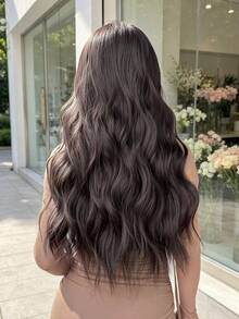 HEYPINK Clip-In Hair Extensions, Natural Black Brown, 22 Inch, 4 Pieces, Long Wavy Curly Hair, Synthetic Hair Extensions, Suitable For Women And Girls Daily Use. - Black Brown - View 3