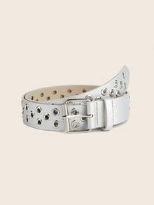 Plus Size Y2K Bohemian Denim Rivet Belt, Fashion Accessory For Back To School, Suitable For Dresses, Jeans, Street Cowgirl, Punk, Party, Music Festival, Gift Fall, Autumn, Halloween - A - View 6