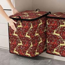 1pc Large Capacity Star-Shaped Lid Storage Box, Foldable Organizer Bin, Suitable For Blankets And Quilts, Equipped With Durable Zipper, Perfect Holiday Home Gift, Can Be Used For Underbed Storage. With Lid Organizer Bin, With Lid Storage Box, Extra Large Quilt Organizer Bin, With Lid Storage Box, Storage Box, With Lid Storage Box, Storage Cabinet, Medicine Storage Box, Box-Style Storage, Storage Bin, Cabinet - Multicolor - View 7