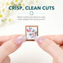 2pcs Set (1pc Serrated Edge Rectangular Punch + 1pc Solid Rectangular Punch) Layered Serrated Edge Square Paper Punch, Suitable For Scrapbooking And Collage, Stamp Style Nested Craft Punch, With Precise Alignment Hollow Design, Suitable For Card Making - Green - Green Set - View 6