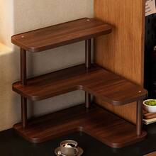 3-Tier L-Shaped Bamboo Corner Storage Rack, Multi-Functional Space-Saving Desktop Organizer, Sturdy Freestanding Display Stand, Suitable For Office Supplies, Tea Set, Spice Jars, Small Items, Ideal For Home Kitchen Bedroom, Vertical Storage Shelf - Multicolor - View 10
