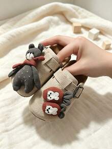 2026 Spring/Autumn Children's Closed-Toe Slippers With 3D Rabbit Doll, Soft Sole, Indoor/Outdoor Wear, Boys And Girls, 3-12 Years Old - Khaki - View 2