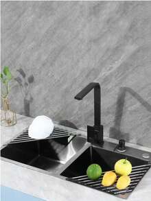 1PC Triangle Roll-Up Drain Rack, Kitchen Drain Rack, Sink Drain Rack, Suitable For Sink Corner, Small Foldable Drain Rack, Multi-Functional Kitchen Drain Rack Storage Rack - one-size - View 5