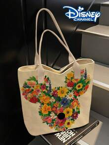Disney Daisy, Minnie, Mickey Women's Fashion Cartoon Pattern Printed Tote Bag, Large Capacity Lightweight Shoulder Handbag, Multi-Functional Daily Office Commute Casual Weekend Outing Shopping Portable Handbag - Multicolor - View 5