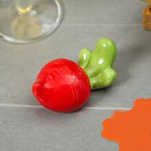 1pc Carrot Chopstick Rest, Cute Ceramic Radish Chopstick Holder, Tabletop Decor, Ceramic Ornament, Chopstick Spoon Fork Storage Rack - View 7