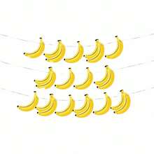 1 Set Let's Go Yellow Banana Paper Banner Garland, Tropical Fruit Hollow Hanging Rope Decoration, Cartoon Banana Shape DIY String Banner Wall Decor, Suitable For Summer Pool Party, Hawaiian Luau, Fruit Theme Birthday, Baby Shower Backdrop Decoration - Banana - View 8