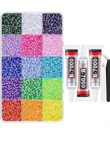 Flat Back Rhinestone Set, Multi-Color Handmade Gemstone Set. Suitable For DIY, Clothing, Shoes, Shiny Jewelry - Mixed Color Tones. Rhinestone Set Jewelry Glue Craft Book Fabric Decoration Nail Art - Multicolor - View 12