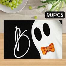1/4/6pcs Halloween Series Bow Ghost Pattern Printed Placemats, Heat Resistant Table Mats For Home Kitchen, Table Protection, Kitchen Dining Table, Party Scene Decoration - Multicolor - View 16