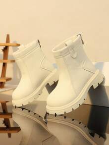 Sepatu Bot Anak, Model Baru Sepatu Bot Kasual Anti Selip Lapisan Tunggal - Krem - View 5