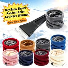 Winter Car Ice Scraper, Snow Removal Tool With Free Fleece Neck Warmer, Cold Weather Car Accessory - A - View 12