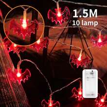 Halloween String Lights, LED Red Bat String Lights, Suitable For Halloween, Party, Yard, Indoor, Outdoor Decoration, LED String Lights, Holiday Party Decoration String Lights - Colorful String Lights - View 12