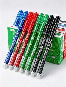 4pcs/Pack 0.7mm Erasable Liquid Ink Pens, Washable Pens, Black/Blue/Red/Green Ink, Erasable Ballpoint Pens, Smooth Writing, Heat Erasable, Perfect For Office, School Art Supplies - Default - View 13