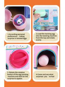 Children's Pink Gumball Machine, Claw Machine Gift Gumball Machine DIY, Surprise Toy Gift Birthday Lucky Draw Box For Friends - Multicolor - View 5