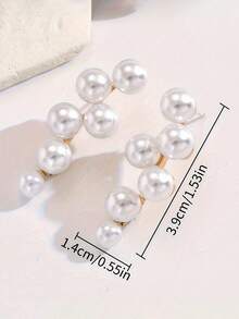 1 Pair Elegant Cute Faux Pearl Grape Cluster Pendant Earrings - Zinc Alloy, Suitable For Daily Wear And Parties - White - View 4