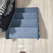3-In-1 Multifunctional Pet Stairs, 4-Step Ladder, Detachable Dog Stairs, Can Be Used As Cat Bed, Cat Scratching Board, Etc., 4-Layer Ramp, Durable And Stable Felt Material - Grey - View 9