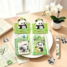 7pcs/Set Cartoon Panda Stationery Set, Creative Student Reward Gift, Classroom Bulk Purchase Souvenir, Back To School Supplies - Set - View 6