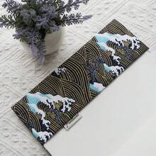 A5/A6 日式燙金海洋波浪布製書套，復古浮世繪圖案手帳套，耐磨防塵裝飾性書本保護套 - 套裝 - 查看 8