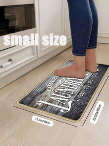 1pc Retro English Logo Design Pattern Kitchen Mat, Made Of 0.6mm Crystal Velvet Material, Suitable For Corridors, Bathrooms, Living Rooms, Outdoor Door Mats, And Toilets. Available Year-Round And Appropriate For Various Festivals. - Multicolor - View 14