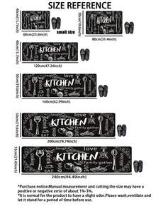 SANJIANGDI 1pc Retro English Sign Design Pattern Kitchen Mat, 0.6mm Crystal Velvet Soft And Machine Washable.Suitable For Kitchen,Corridors, Bathrooms, Living Rooms, Outdoor Door Mats, And Toilets. Useable Throughout The Year And For Various Holidays. - Multicolor - View 5