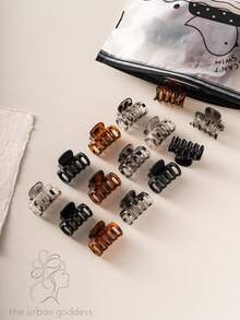 15/20/30 Mini Flower Hair Clips Brown Small Hair Clips Braided Hair Clips Broken Hair Bangs Clips Hair Claws - Multicolor - View 5