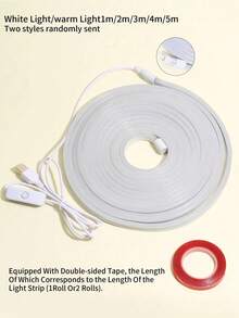 1m/3 Meters/5m [Flexible Neon Light] Flexible Neon Light Strip, Adjustable Brightness, Button Switch, USB Interface, DC 5V Power Supply, Soft Light, Suitable For DIY Glowing Text Design And Gifts, Easy To Cut - Multicolor - View 11