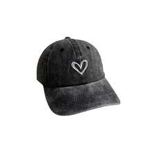 1pc Washed Soft Crown Couple Baseball Cap, Unisex Versatile Heart Embroidery Duck Tongue Hat, Thin Korean Style For Spring/Summer - A - View 5