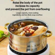 LAISONWARE 5-PC Golden Stainless Steel Pot Set - Multi-Function Saucepans For Holiday Cooking | All Cooktop Compatible & Dishwasher | Suit For Christmas & Thanksgiving Feast - View 5